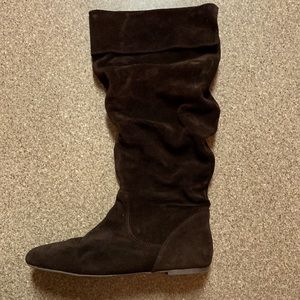 Gianni Bini brown suede scrunch boots.  Size 9 M.  Soft & comfortable.